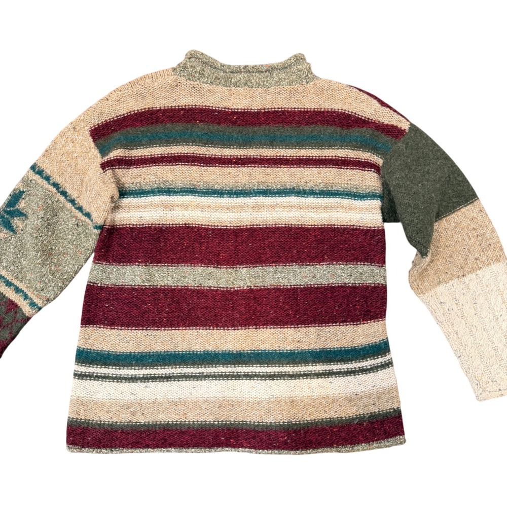 American Eagle Patchwork Handknit Sweater Sml Chu… - image 6